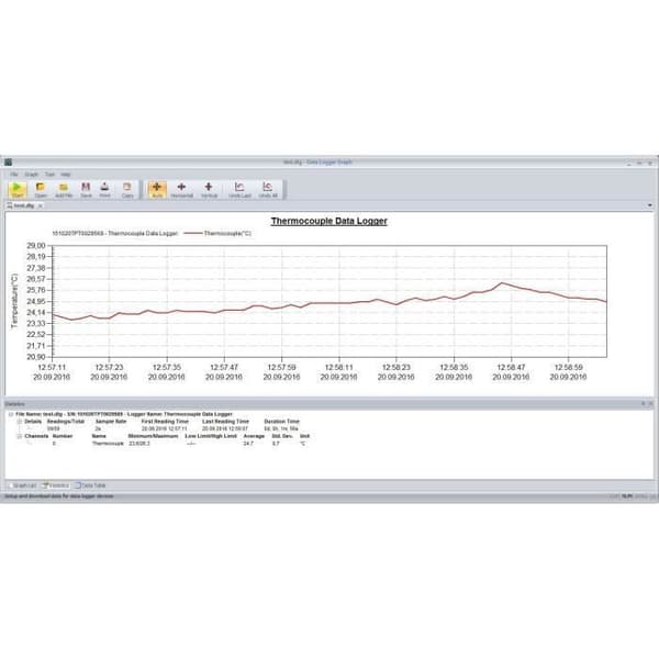 PeakTech USB temperaturregistrator med PC-programvara och extern sensor för 32000 mätvärden