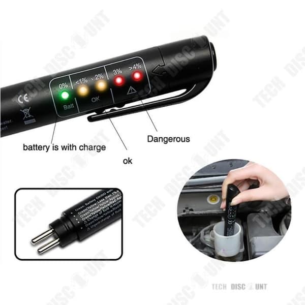 TD® Professionell bromsvätska fuktighetsmätare Penna Bil Auto Check Oil Fordon Effektiv Indikator Svart