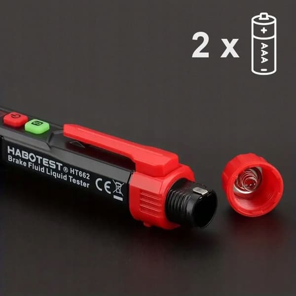 TESTARE AV FRIKTIONSVÄTSKA KONSENTRATIONSMÄTARE 0-4% DOT3 DOT4 DOT5.1 + BATTERIER