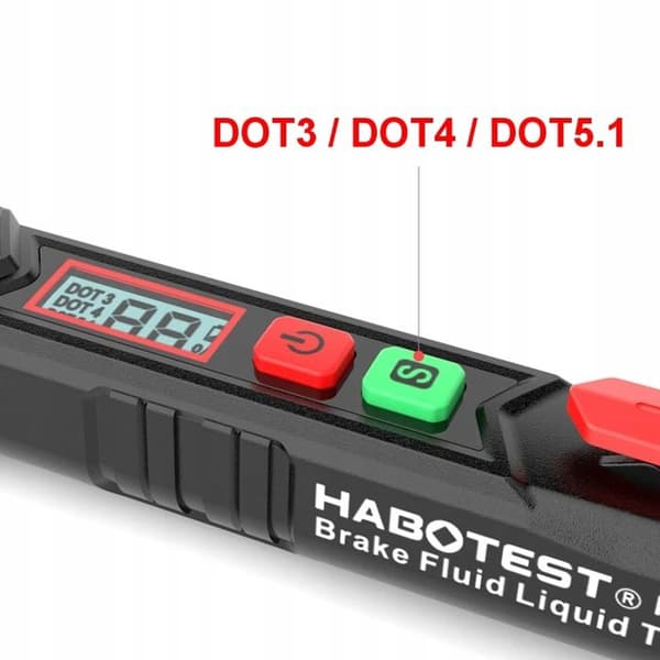 TESTARE AV FRIKTIONSVÄTSKA KONSENTRATIONSMÄTARE 0-4% DOT3 DOT4 DOT5.1 + BATTERIER