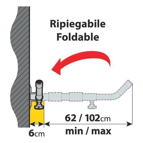 Stöd för takbox - NORDRIVE - Horisontell position - Justerbar 62-102 cm - Maxlast 40 kg - Rigid