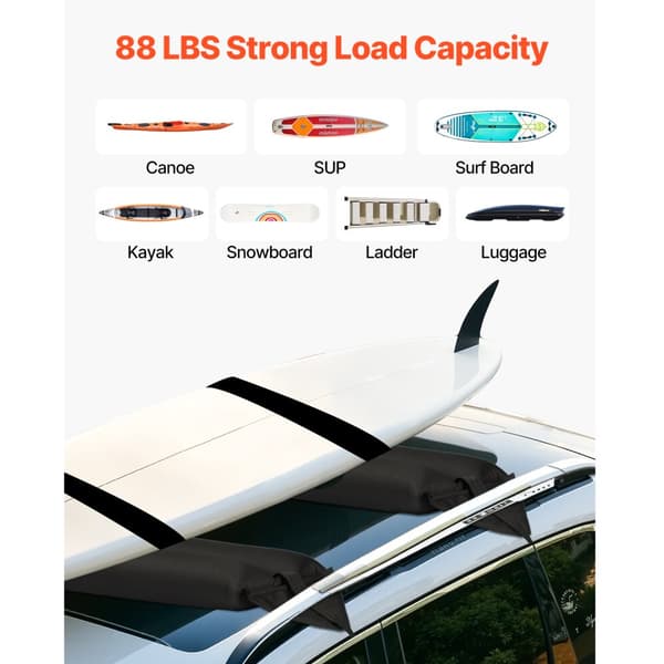 Inflatable Soft Roof Rack Bars, 37,6 tum längd, lätt och bärbar, universell passform