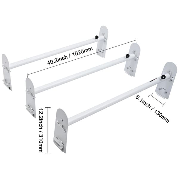 Van Roof Ladder Rack, alumiiniteräksinen rakenne, maksimi kantavuus 500 lbs, helppo asentaa,3 kpl