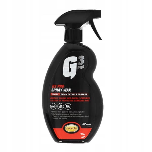 G3 PRO Spray Wax 500ml Bilvax i sprayform Vaxning av lack