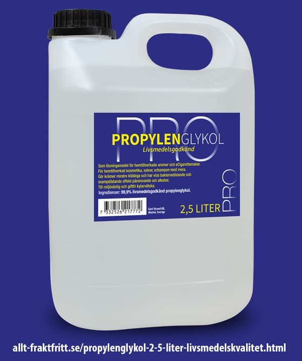 Propylenglykol 2.5 Liter. livsmedelskvalitet