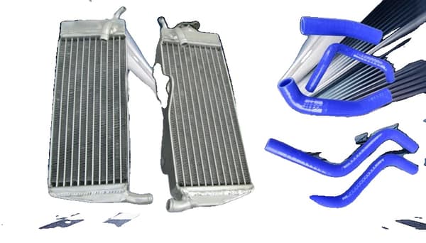 Aluminiumkøler til Honda CR250R, holdbare silikoneslanger, flere farvemuligheder,Blå