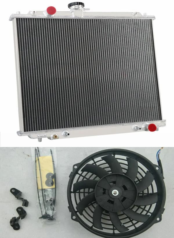 Aluminiumkøler, Forbedret Køleeffektivitet, Passer til Mitsubishi Montero Pajero,Radiator Og 1 Blæser
