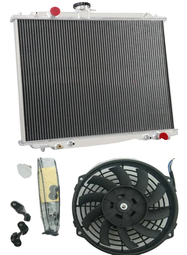 Aluminiumkøler, Forbedret Køleeffektivitet, Passer til Mitsubishi Montero Pajero,Radiator Og 1 Blæser
