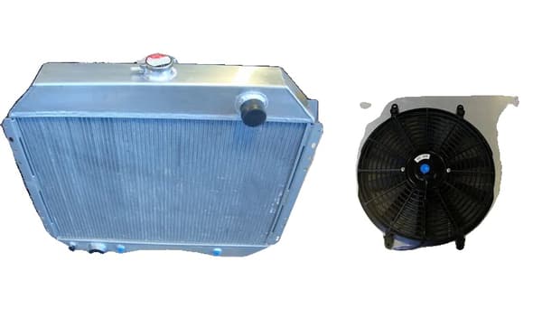 Ford F100 F250 F350 V8 Aluminium Radiator, Indbygget Oliekøler, Høj Køleeffektivitet, Holdbar Konstruktion
