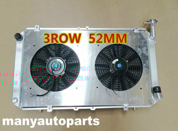 Aluminium Radiator Samling, Kompatibel med Nissan Patrol Y60 GQ 4.2L TB42S, Inkluderer Skjold og Ventilatorer