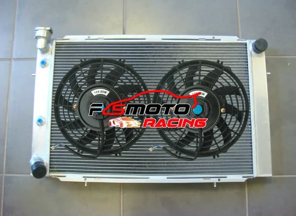 Aluminiumkylare, kompatibel med Chevy de Ville & Caprice Classic, framplacering,Radiator och 2 fläktar