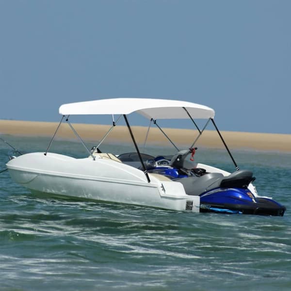 vidaXL 4-kaarinen bimini-kate valkoinen 243x(230-244)x137 cm