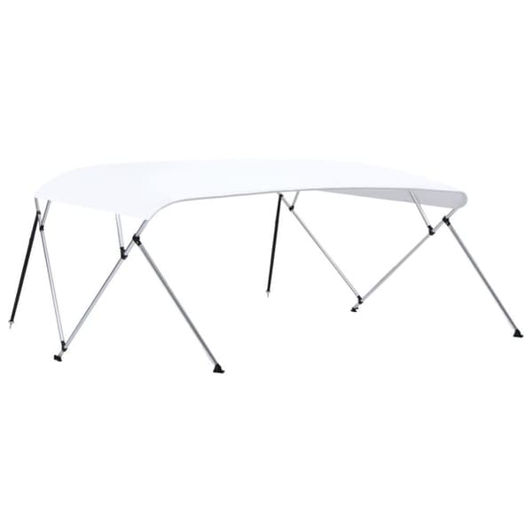 vidaXL 4-kaarinen bimini-kate valkoinen 243x(230-244)x137 cm