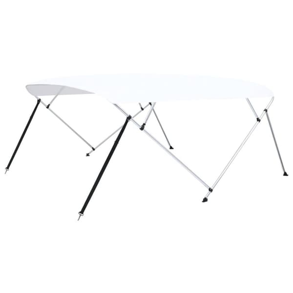vidaXL biminitop med 4 buer 243x(230-244)x137 cm hvid