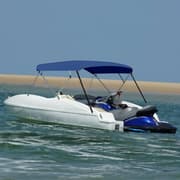 vidaXL biminitop med 4 buer 243x(230-244)x137 cm marineblå