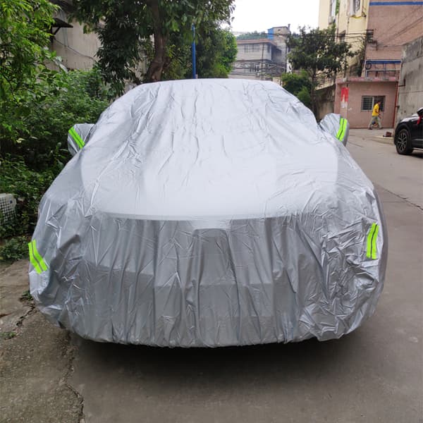 Sølv 190T Universal fuld bilcover med reflektor spejlcover Udendørs Indendørs Solcreme Anti UV Støvtæt Auto Styling Til Sedan Bil
