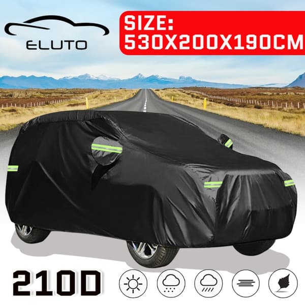 Åndbart bilcover, vandtæt fuld bilcover til XXL 530x200x190cm bil