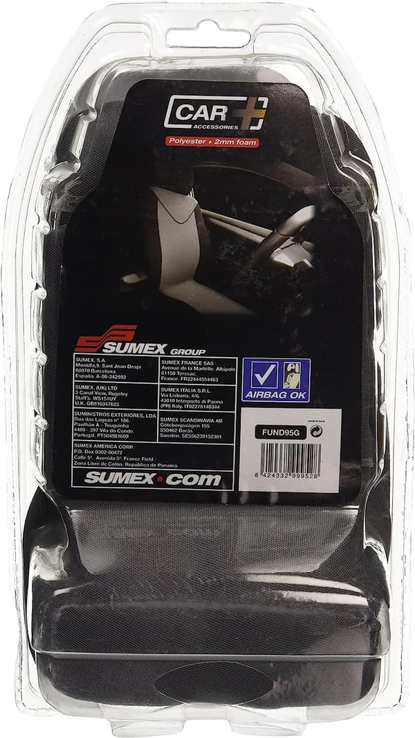 Bilsätesöverdrag Svart/Grå 2-pack SUMEX