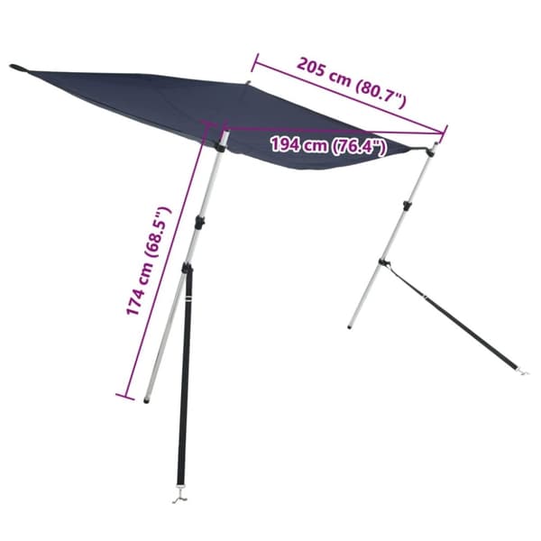 vidaXL T-Top solskjermutvidelse blå 174x205x(115-194) cm