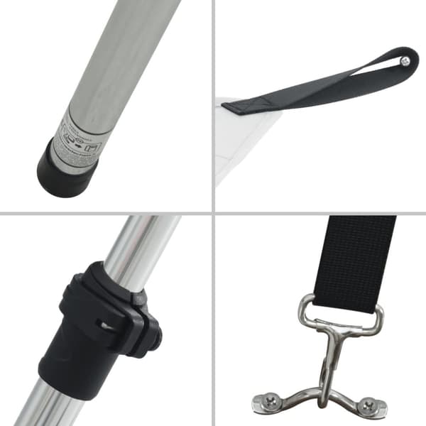 vidaXL Förlängningsdel för båtkapell vit 174x205x(115-194) cm