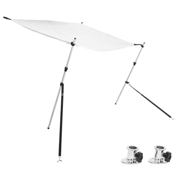vidaXL T-sejl til båd 174x205x(115-194) cm forlængerdel hvid