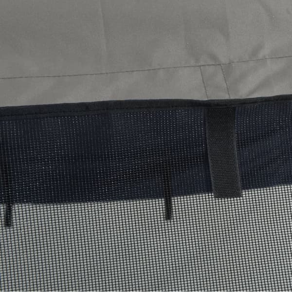 vidaXL Båtkapell med 4 bågar med sidoväggar i nät 243x(200-213)x137 cm