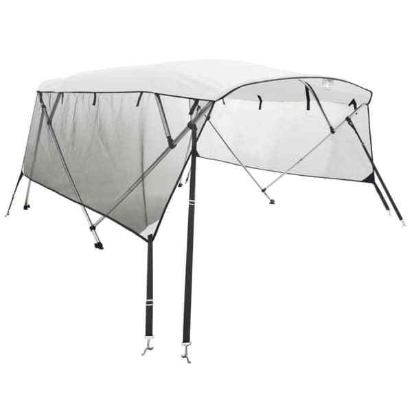 vidaXL Båtkapell med 4 bågar med sidoväggar i nät 243x(230-244)x137 cm