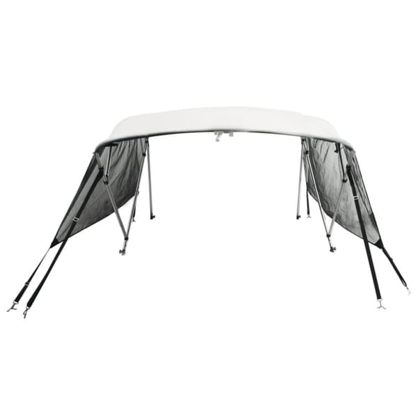 vidaXL Båtkapell med 4 bågar med sidoväggar i nät 243x(185-198)x137 cm