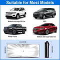 Miniatyrbillede 2 af 6: Lollanda Car Sunshade 140x90 cm – foldbar forrude solskærm, UV-beskyttelse og varmeisolering