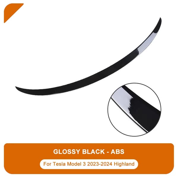 Carbonfiber Spoiler, Mat Sort ABS, Blank Sort ABS,3 glans sort ABS