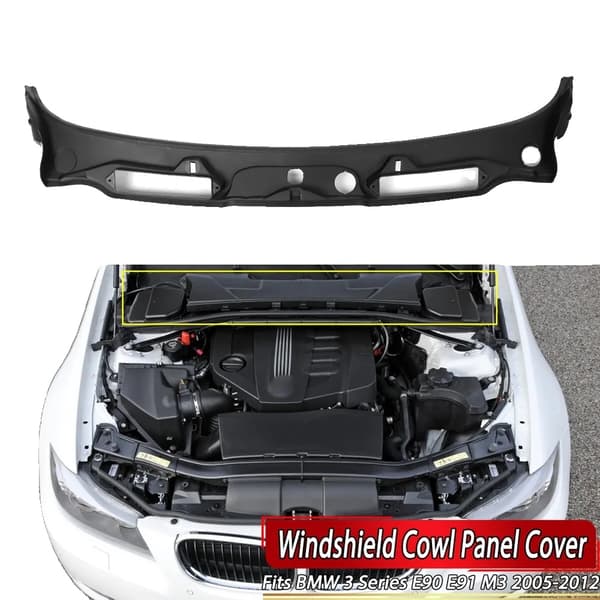 Vinduesvisker Cowl Dæksel Trim, Passer til BMW E90 E91, Venstrehåndsdriver, Sort,venstrehåndsdrift