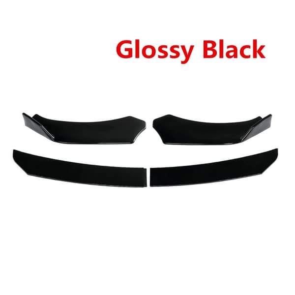 Universal bil front splitter, blank sort, nem installation,Glossy Sort