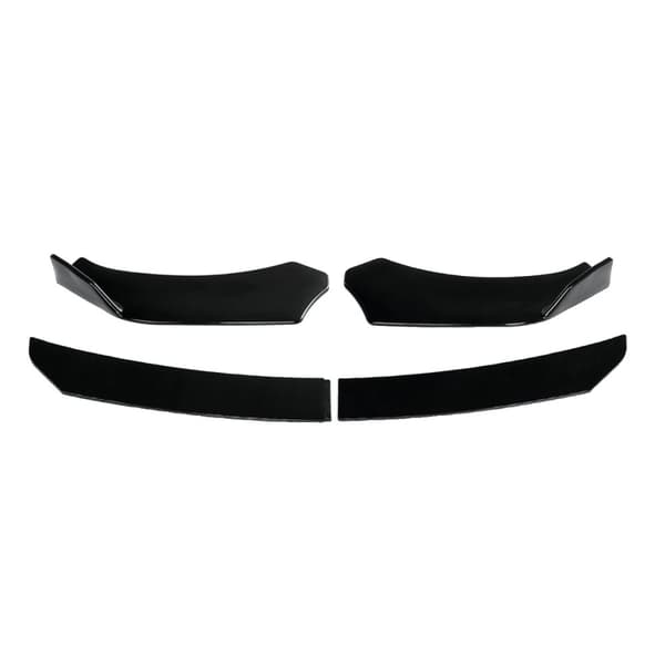Universal bil front splitter, blank sort, nem installation,Glossy Sort
