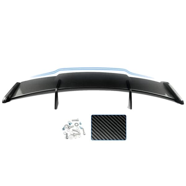 Bagspoilervinge, Carbonfiber-mønster, Nem installation, Høj-kick vinge GT-stil,Kulfiberlook