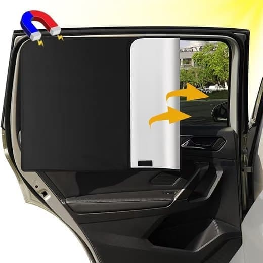 Lollanda Car aurinkosuoja 2 kpl, aurinkosuojaverho, auton pimennysverho – magneettinen, 80x50 cm, UV-suoja - helppo asentaa