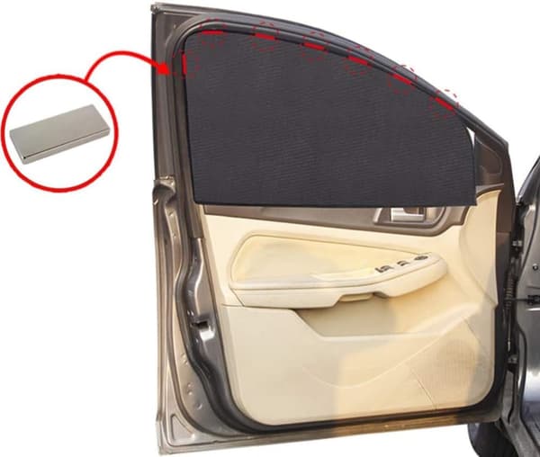 Lollanda Car Sun Shade 2-pakkaus, Aurinkosuojaverho, Lämmöneristys - Magneettinen, UV-suoja, Musta - Takaikkuna / Etuikkuna, Helppo asentaa