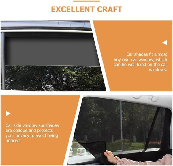 Lollanda Car Sun Shade 2-pakkaus, Aurinkosuojaverho, Lämmöneristys - Magneettinen, UV-suoja, Musta - Takaikkuna / Etuikkuna, Helppo asentaa