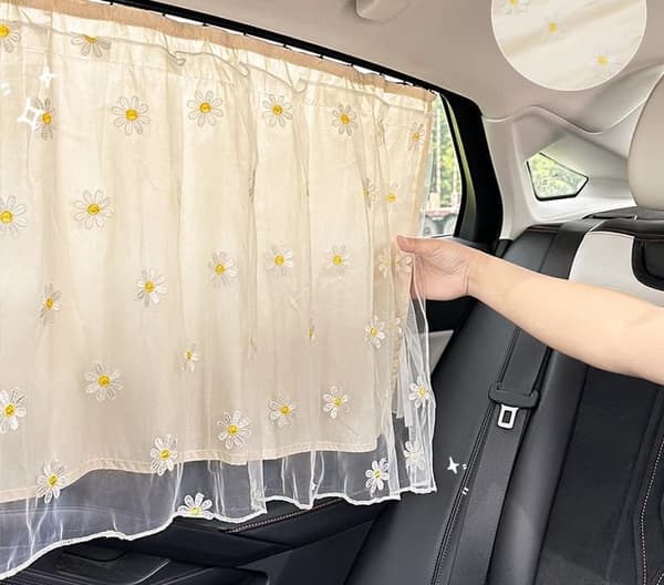 Lollanda solgardin bil, bilvinduesgardin – blondedesign, sugekopper, UV-beskyttelse, foldbar, varmebeskyttelse