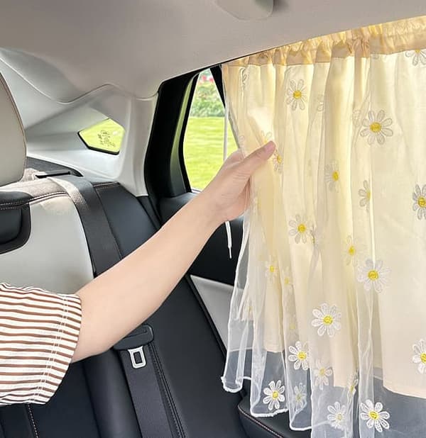 Lollanda solgardin bil, bilvinduesgardin – blondedesign, sugekopper, UV-beskyttelse, foldbar, varmebeskyttelse