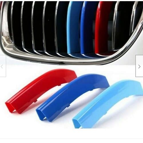 BMW 5 Series Grill Trim M Sport Tech 3 Color Stripes Badge Decal Badge 2011-2013