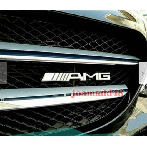 Metal AMG Front Grill Badge Emblem Chrome Silver for Mercedes Benz High Quality