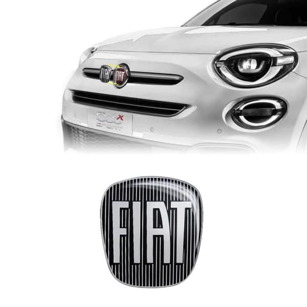 Fiat 3D Replacement Black Logo Sticker för 500X, fram