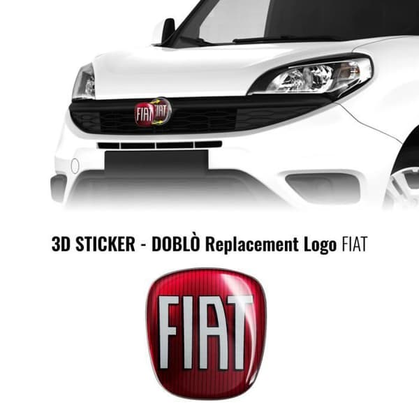 Fiat 3D Replacement Logo Sticker för Doblò