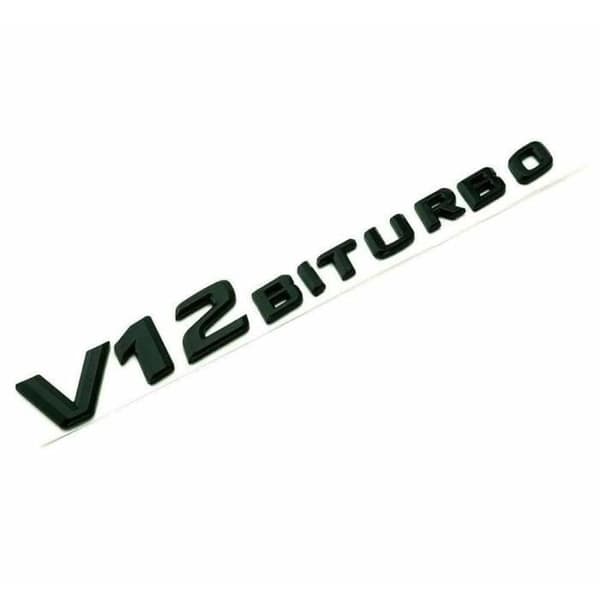 MAVURA-dekal »V12 Biturbo AMG svart bokstäver Mercedes logotyp Emblem«