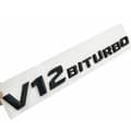 Miniatyrbild 1 av 4: MAVURA-dekal »V12 Biturbo AMG svart bokstäver Mercedes logotyp Emblem«