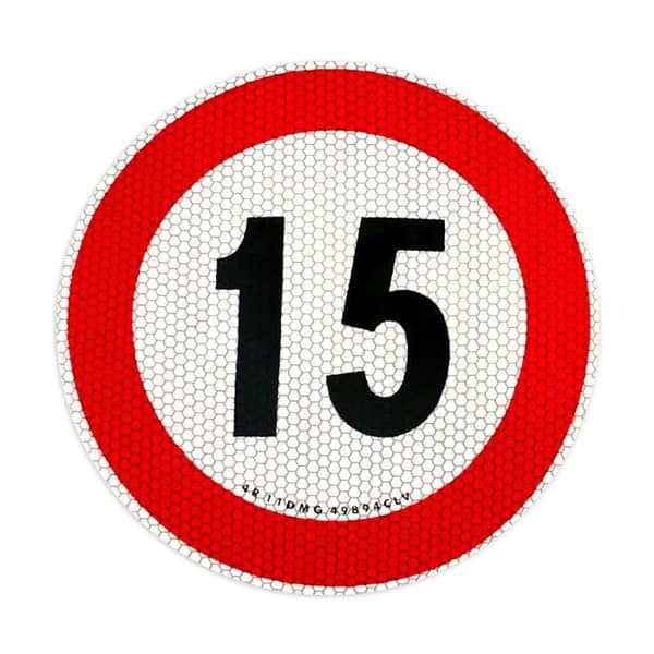 EU-godkänd Speed Limit Sticker, 15 km/h
