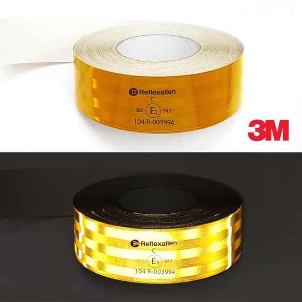 3M-godkänd retroreflekterande självhäftande film, för fordonskanter, gul, 50 mm x 5 mt