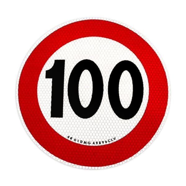 EU-godkänd Speed Limit Sticker, 100 km/h