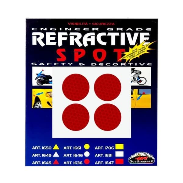Refractive Adhesives Circles, Röd, 4 stycken