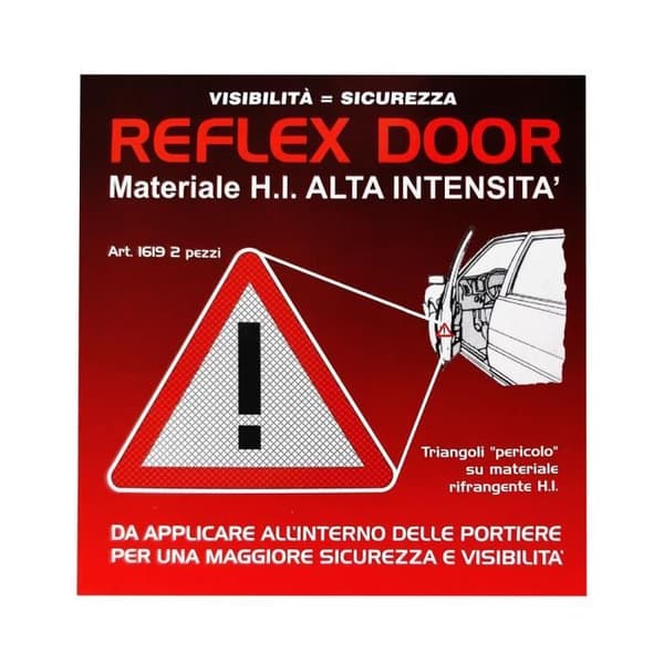 Triangel "Danger" refraktiva lim för bildörrar, 2 delar, 50 mm